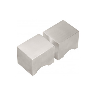 [21020] voordeurknop SQUARE vierkant 50mm voor glasdeur inox mat